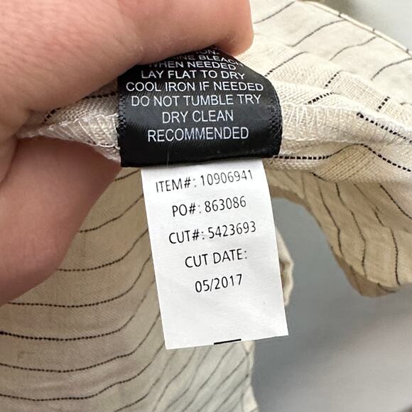 TORRID 100% Linen Fluted Pinstripe Skater Sleeveless Dress Ivory Sz 1X {EE31} - Picture 7 of 7